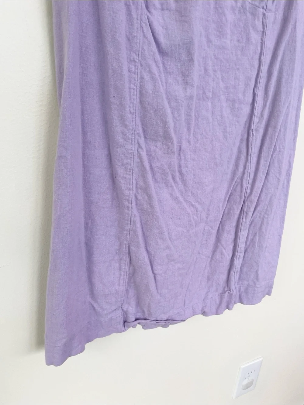Abercrombie & Fitch Linen Blend Lilac Sweetheart Neckline Mini Dress XL Purple